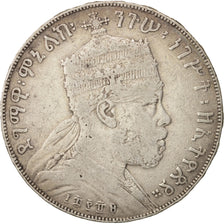 Etiopía, Menelik II, Birr, 1889, BC+, Plata, KM:5