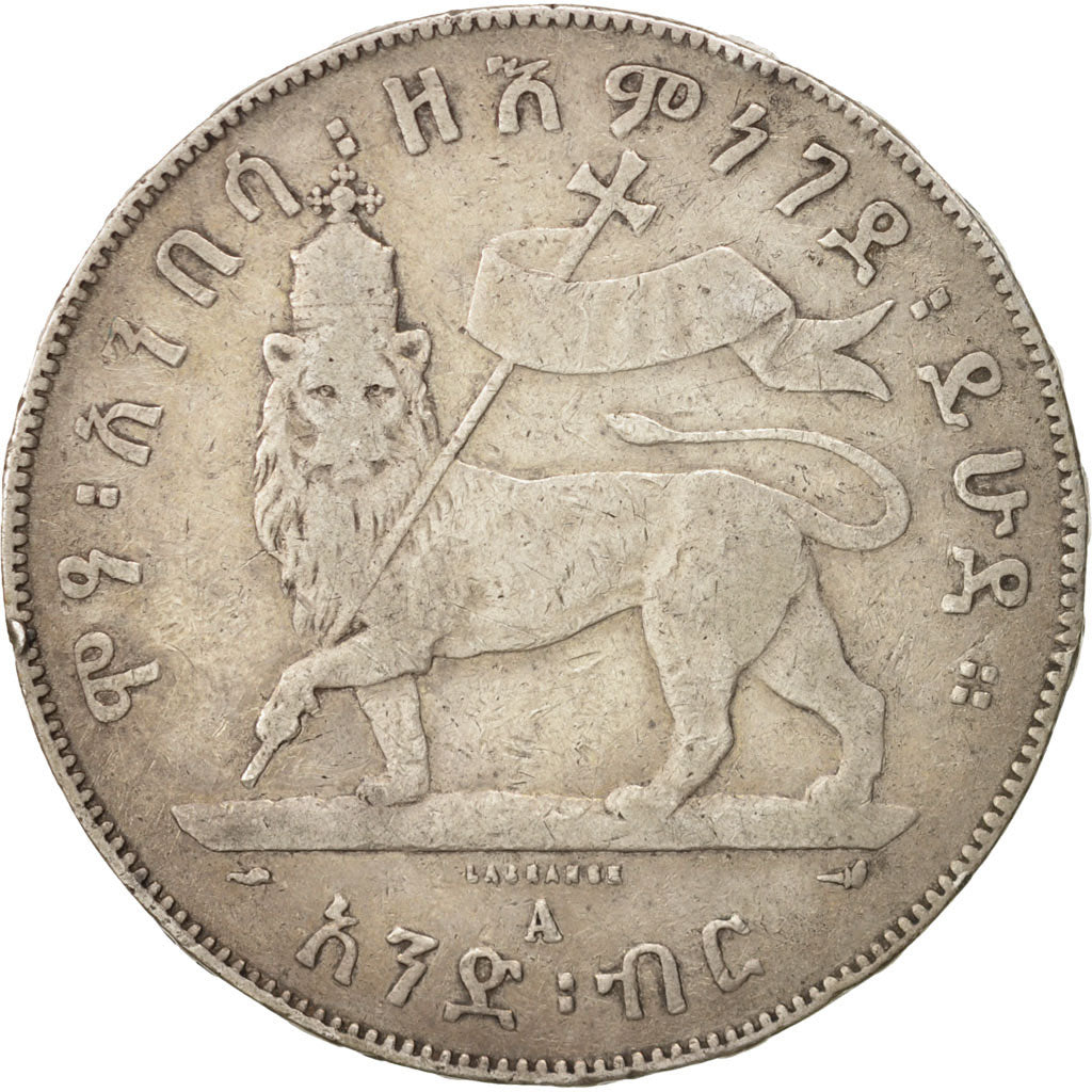 Ethiopia, Menelik II, Birr, 1889, VF(30-35), Silver, KM:5