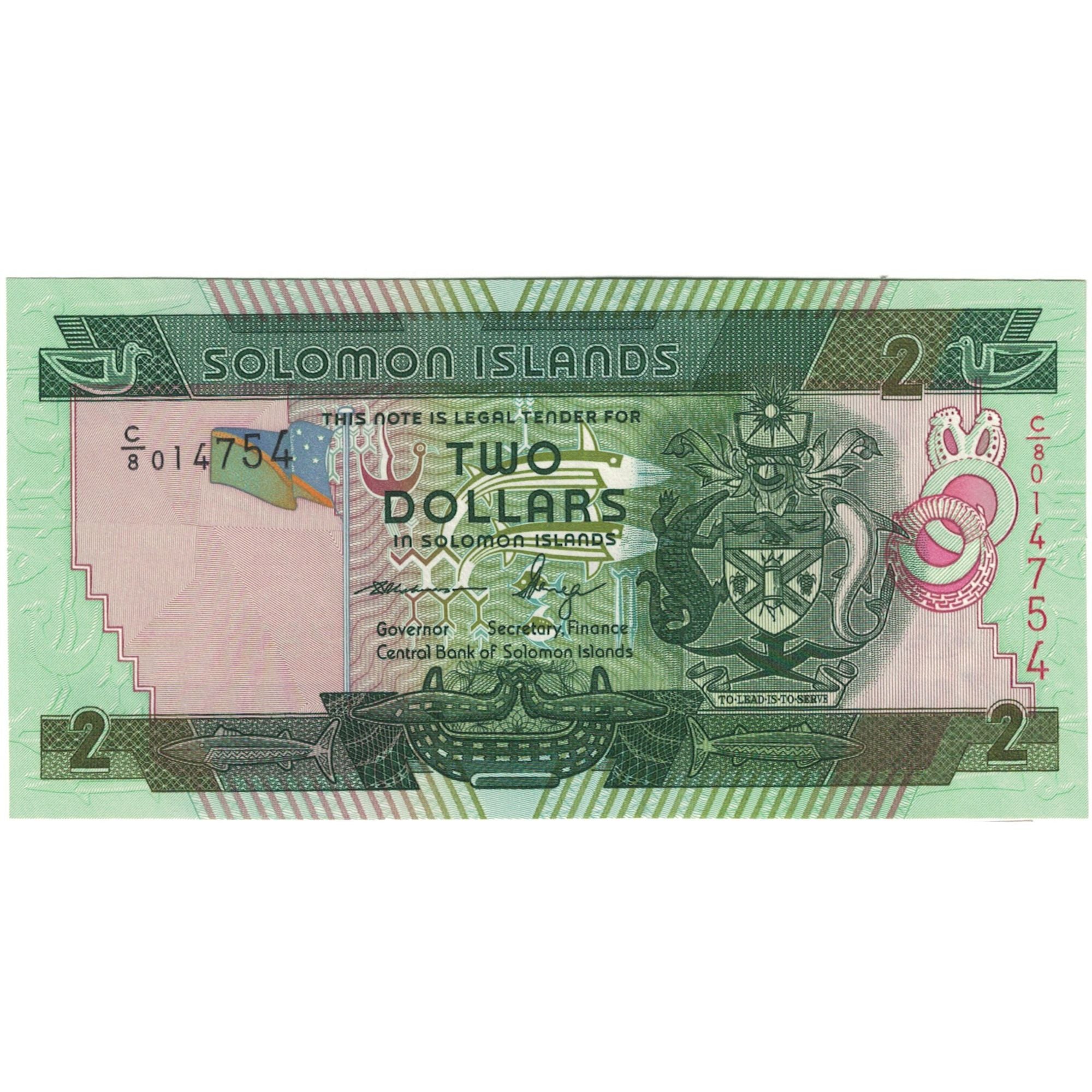 Banknote, Solomon Islands, 2 Dollars, Undated (1986), KM:13a, UNC(65-70)