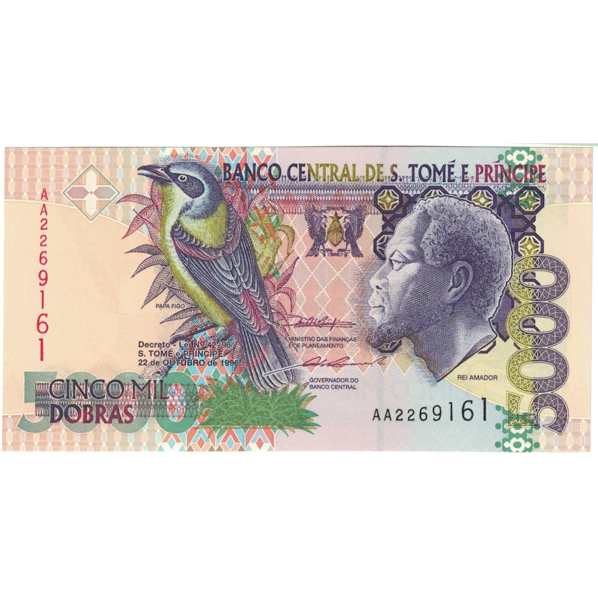 Banknote, Saint Thomas and Prince, 5000 Dobras, 1996, 1996-10-22, UNC(65-70)