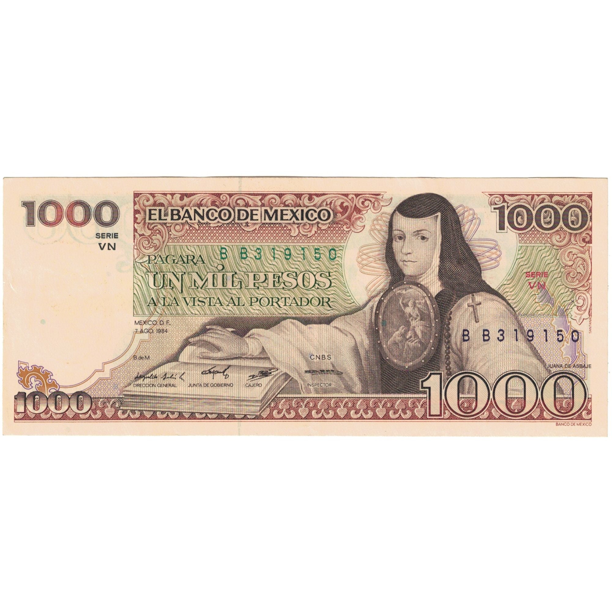 Billet, Mexique, 1000 Pesos, 1984, 1984-08-07, KM:80b, SUP