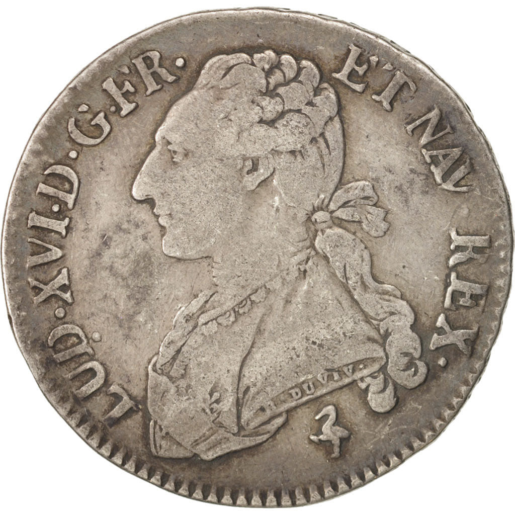 Francia, Louis XVI, 1/2 Écu, 44 Sols, 1790, Paris, MB+, Argento, KM 562.1