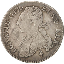 Francia, Louis XVI, 1/2 Écu, 44 Sols, 1790, Paris, MB+, Argento, KM 562.1