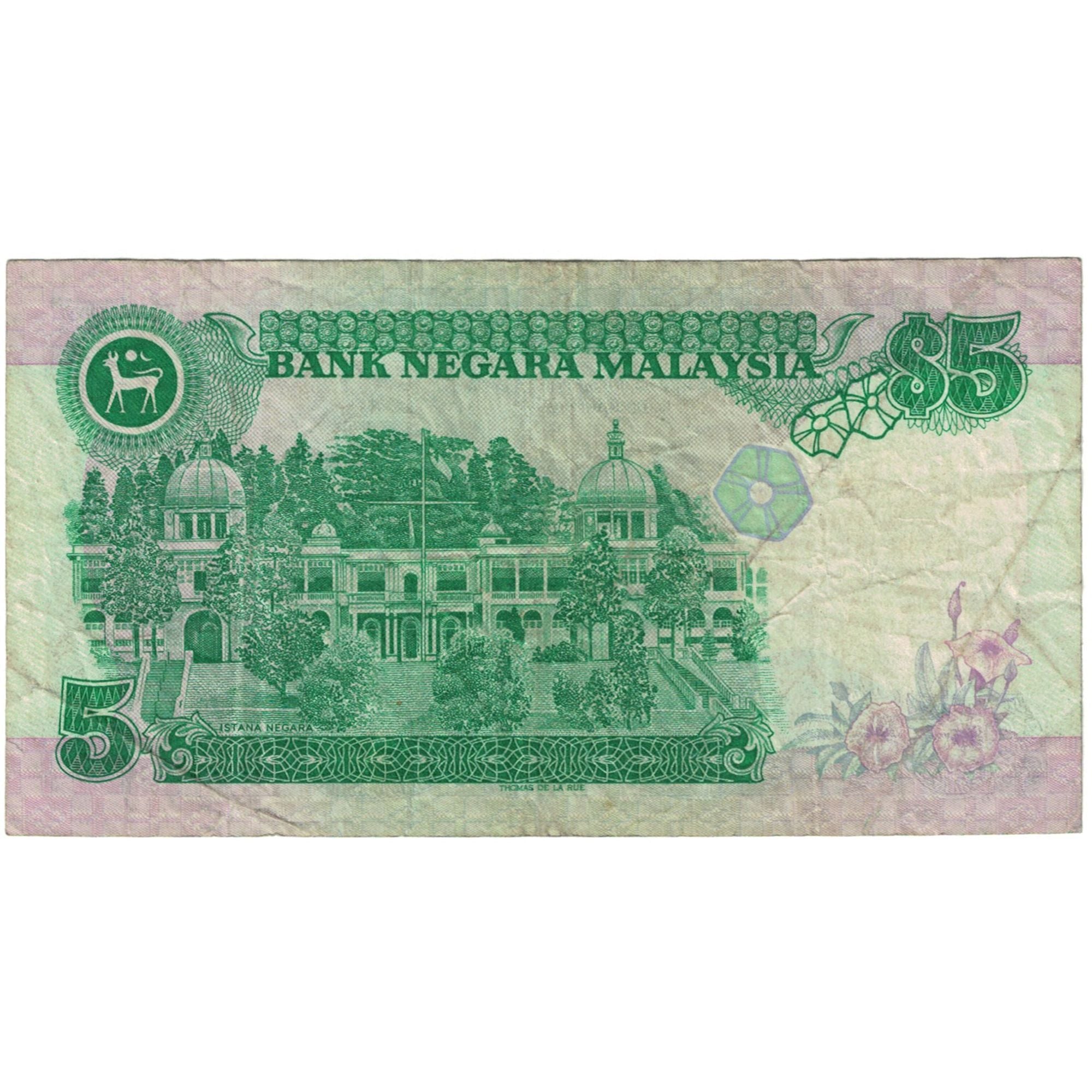 Billet, Malaysie, 5 Ringgit, Undated (1986-89), KM:28b, TTB
