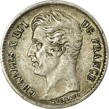 Moneta, Francia, Charles X, 1/4 Franc, 1827, Lille, BB, Argento, KM:722.12