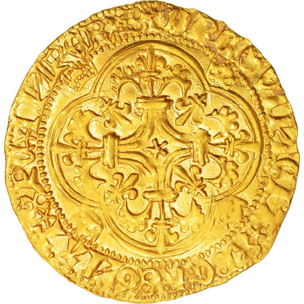 France, Charles VII, Écu d'or 1er type, Bourges, SUP, Or, Duplessy:453 A