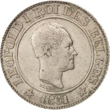 Coin, Belgium, Leopold I, 20 Centimes, 1861, AU(50-53), Copper-nickel, KM:20