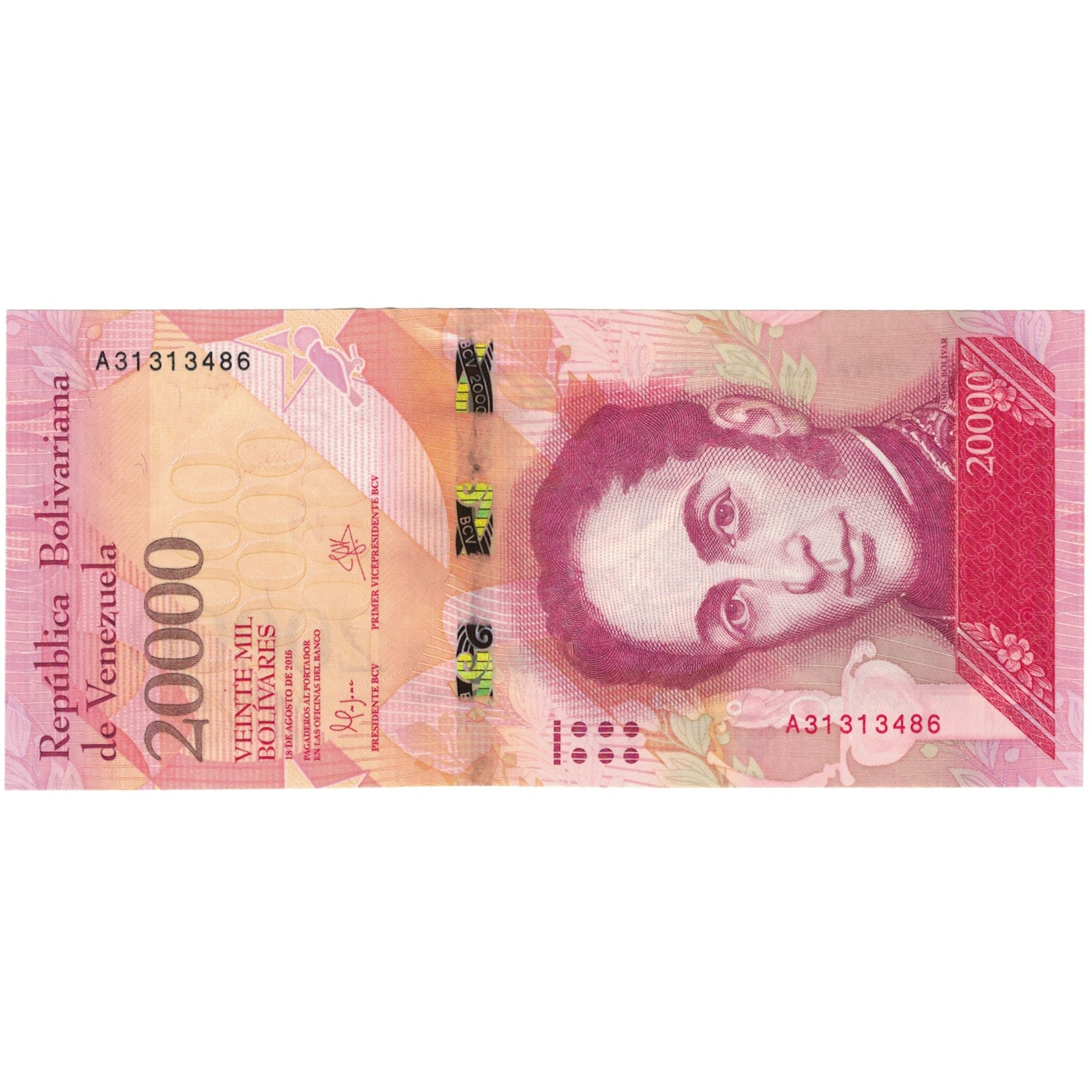 Banknote, Venezuela, 20,000 Bolívares, 2016, 2016-08-18, UNC(65-70)