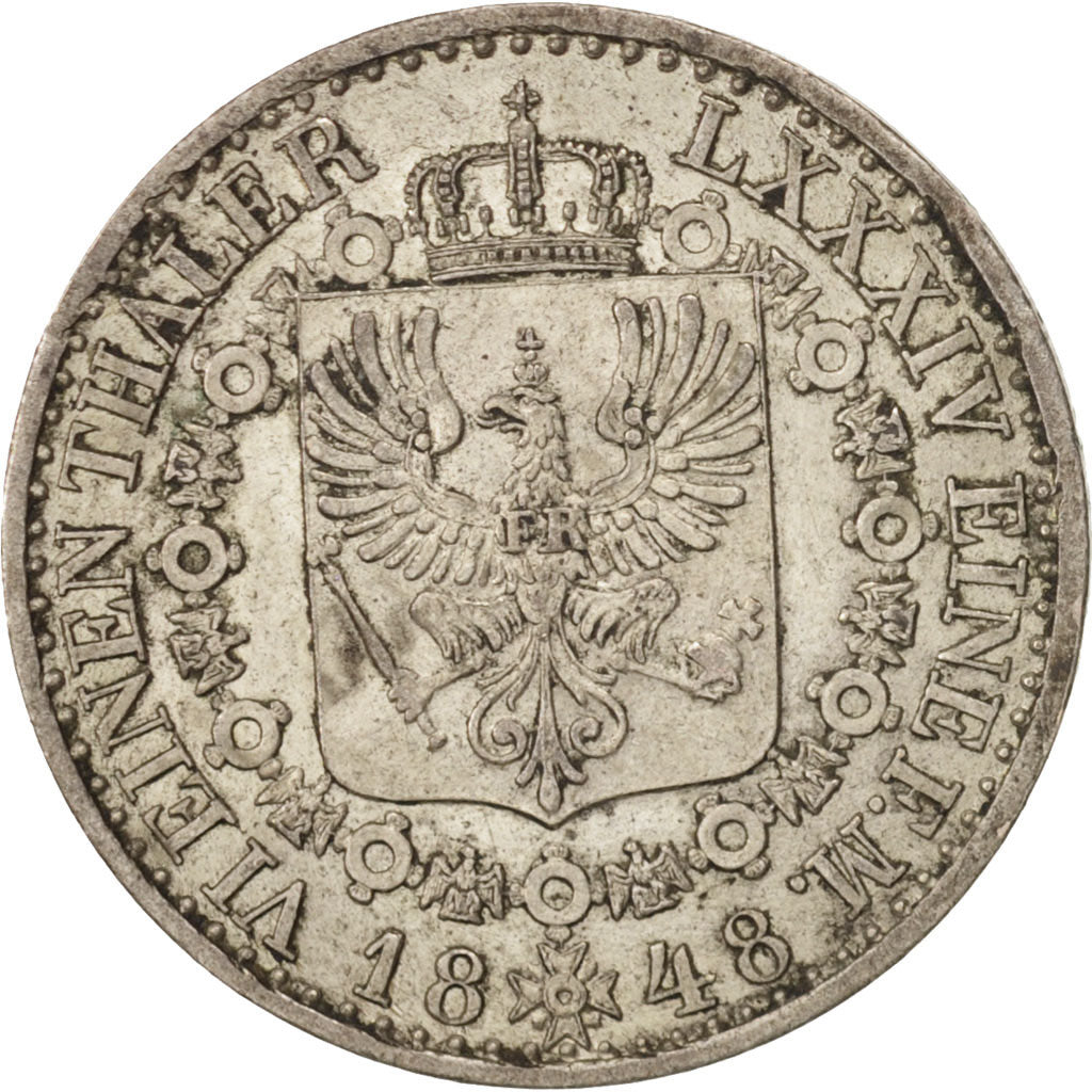 Coin, German States, PRUSSIA, Friedrich Wilhelm IV, 1/6 Thaler, 1848, Berlin