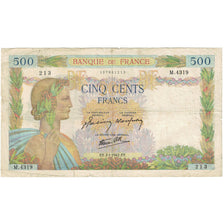 France, 500 Francs, La Paix, 1942, M.4319 213, VF(30-35), Fayette:32.26, KM:95b