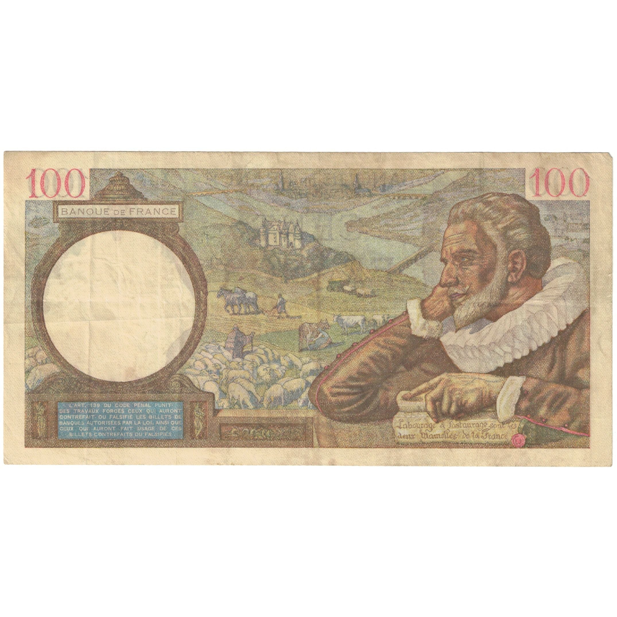 Francia, 100 Francs, Sully, 1941, X.26382 433, BC, Fayette:26.62, KM:94
