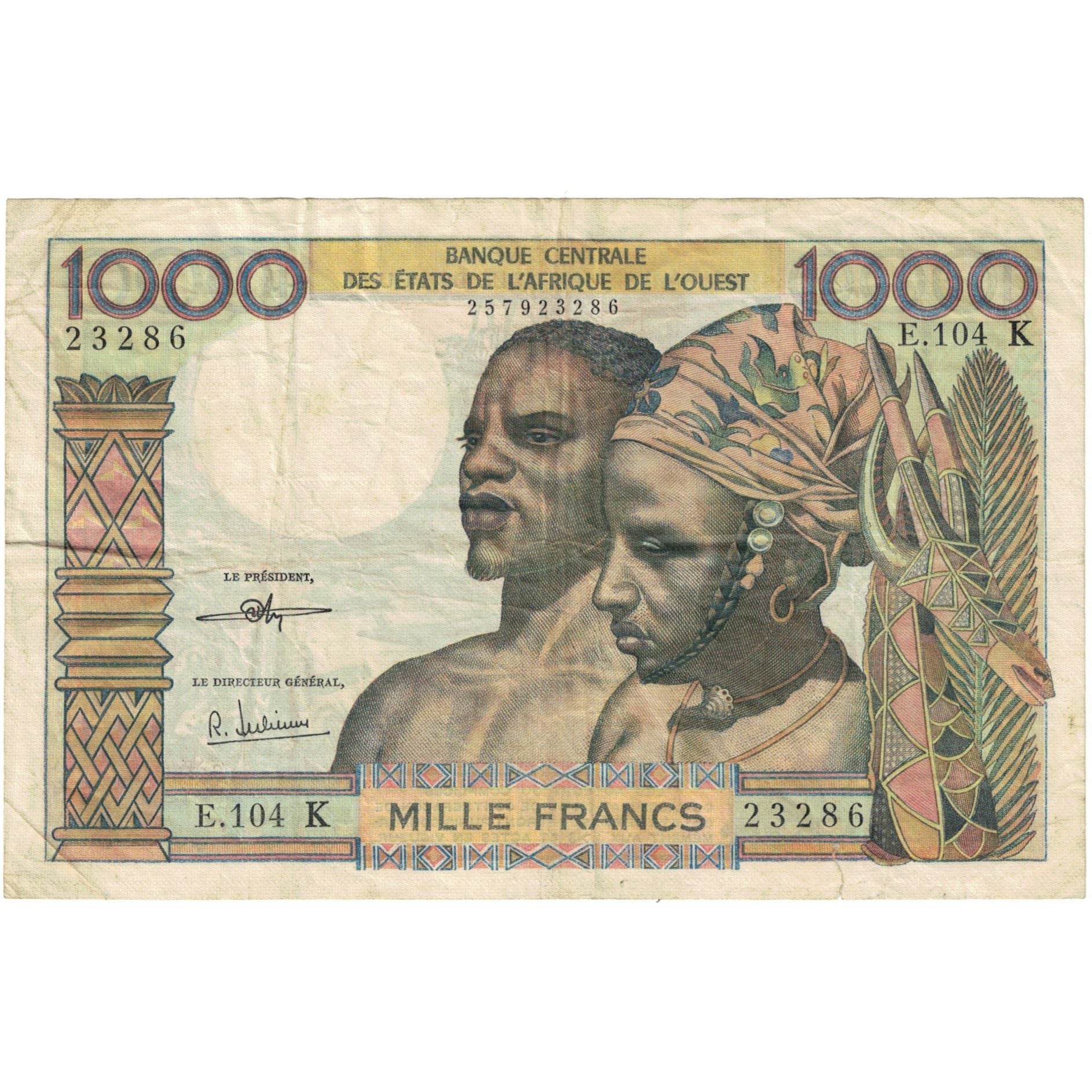 Banknote, West African States, 1000 Francs, Undated (1959-65), KM:603Hn