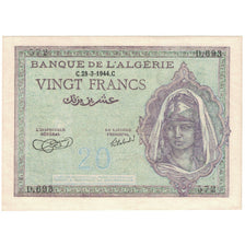 Banknote, Algeria, 20 Francs, 1944, 1944-03-28, KM:92a, UNC(60-62)