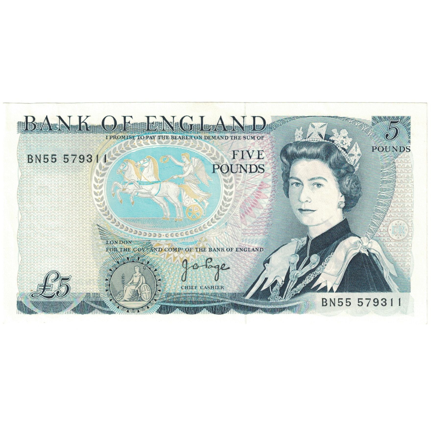 Banknote, Great Britain, 5 Pounds, 1973, KM:378b, UNC(63)