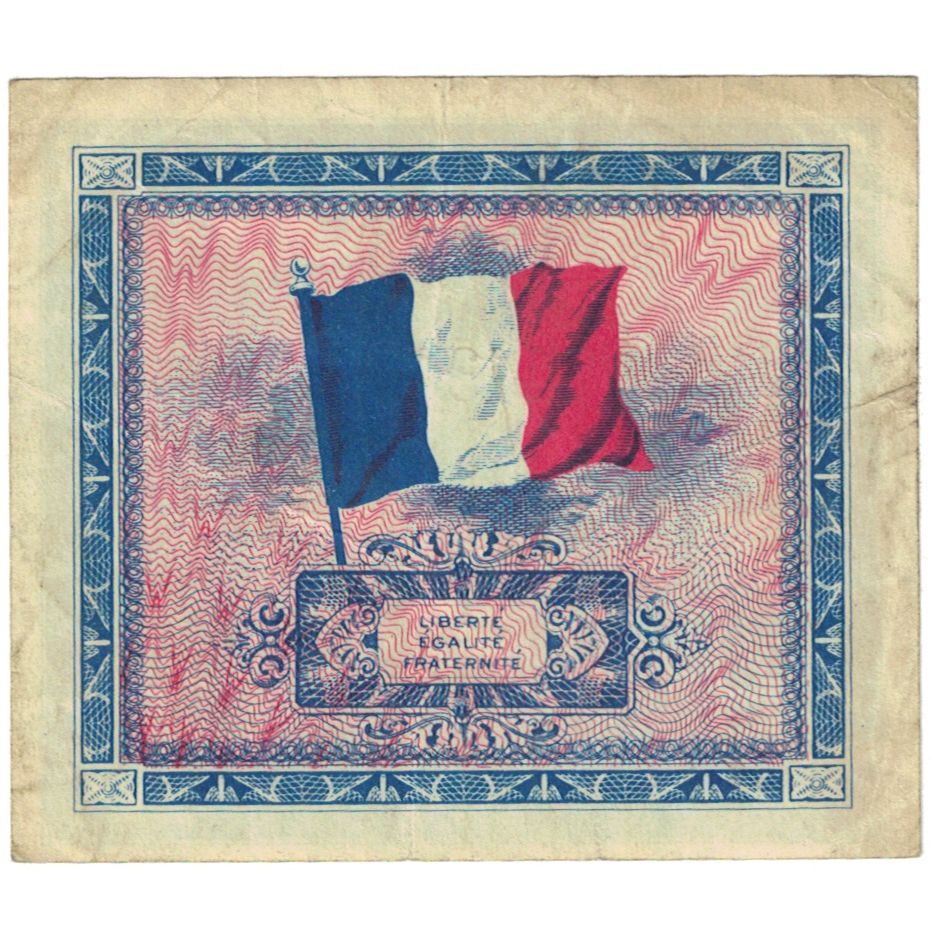 France, 2 Francs, Flag/France, 1944, 84437828, VF(20-25), Fayette:16.02, KM:114a