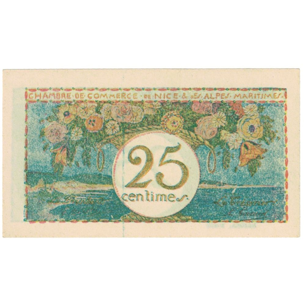 France, Nice, 25 Centimes, AU(55-58), Pirot:91-17
