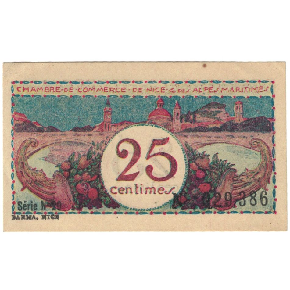 Francia, Nice, 25 Centimes, EBC, Pirot:91.18