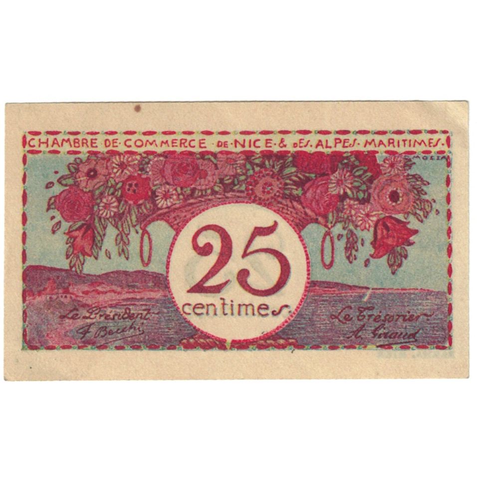 Francia, Nice, 25 Centimes, EBC, Pirot:91.18