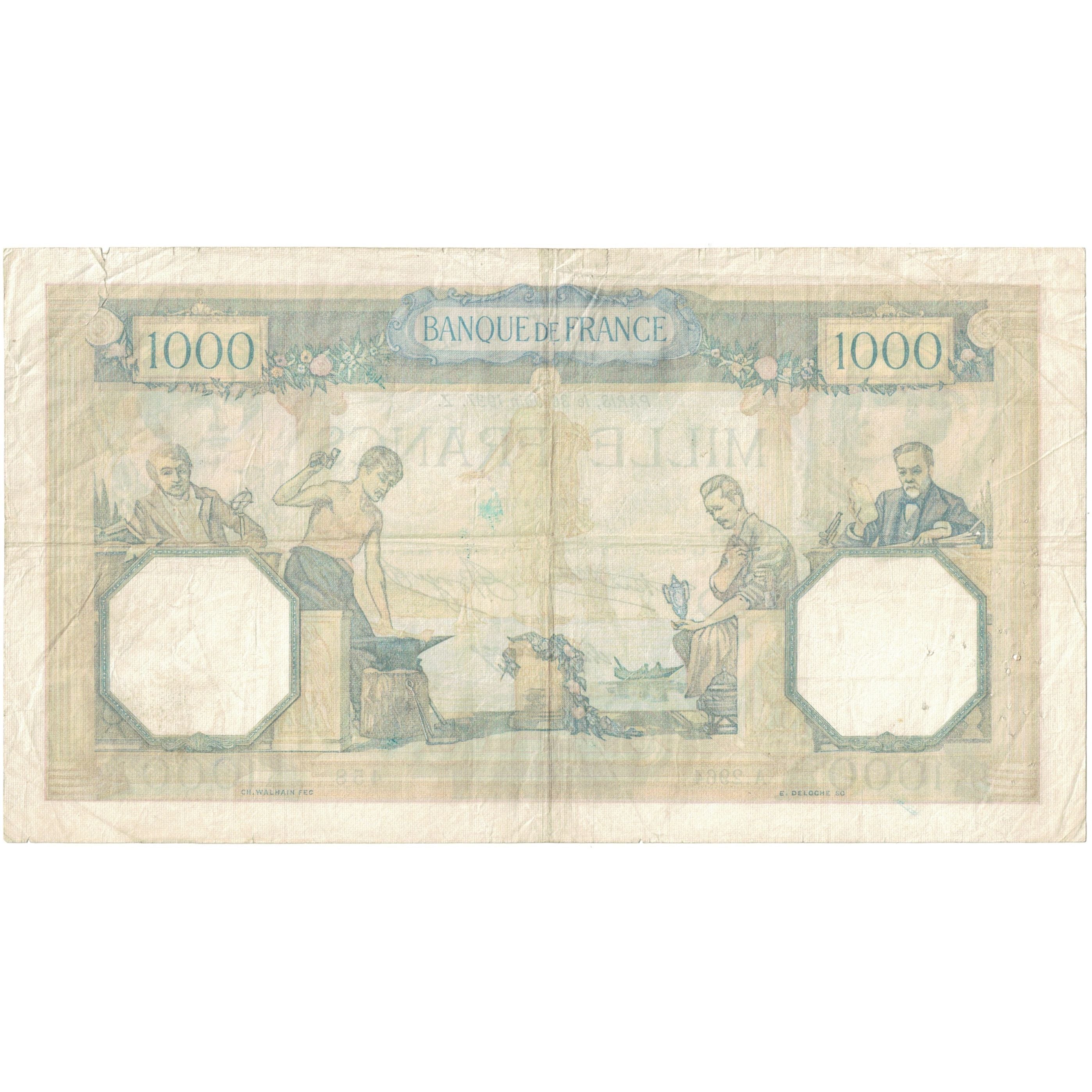 Francja, 1000 Francs, Cérès et Mercure, A.2964 458, EF(40-45), Fayette:37.10