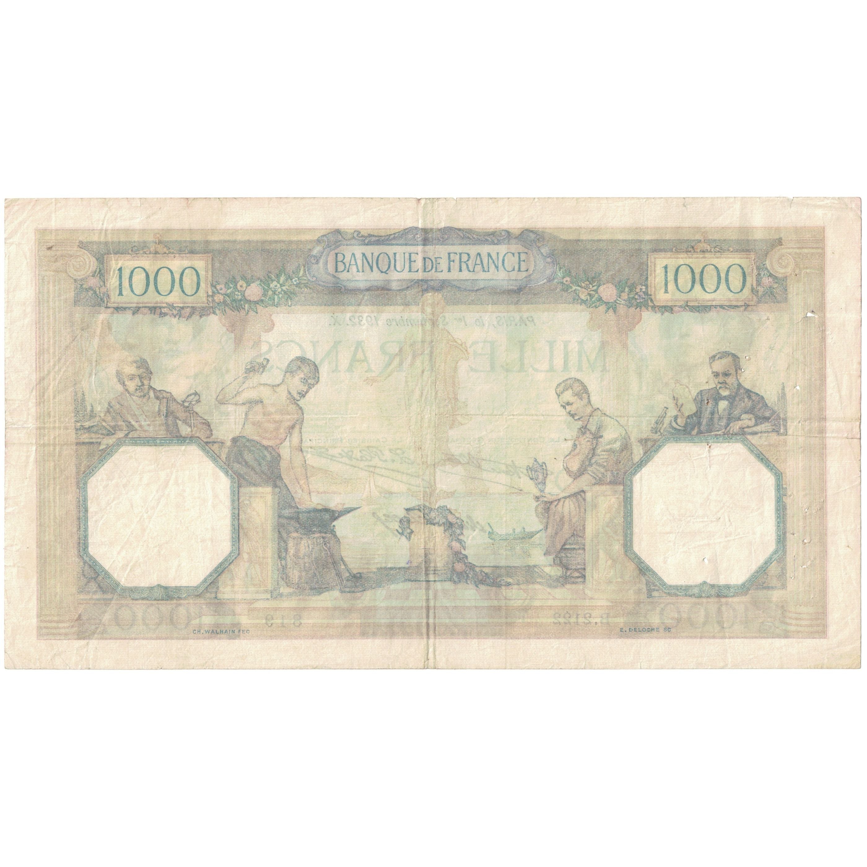 France, 1000 Francs, Cérès et Mercure, 1932, B.2122 819, VF(20-25)