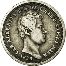 Coin, ITALIAN STATES, SARDINIA, Carlo Alberto, 25 Centesimi, 1833, Torino