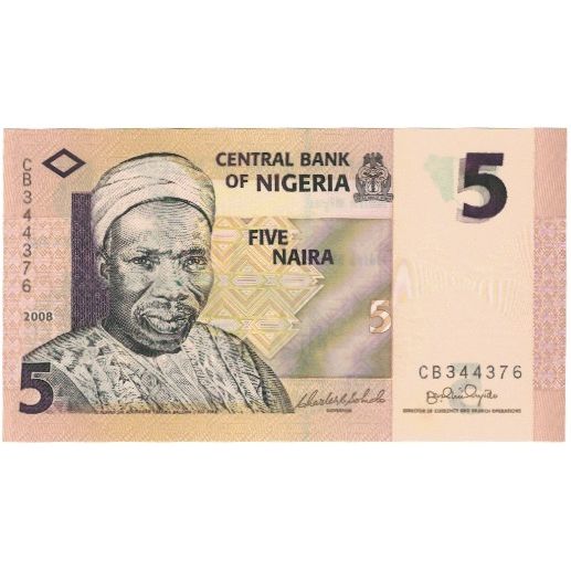 Banknote, Nigeria, 5 Naira, 2008, 2008, KM:32a, UNC(65-70)