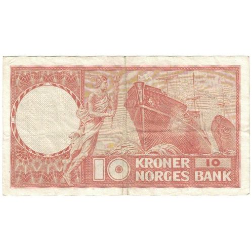 Billet, Norvège, 10 Kroner, 1962, KM:31f, TTB