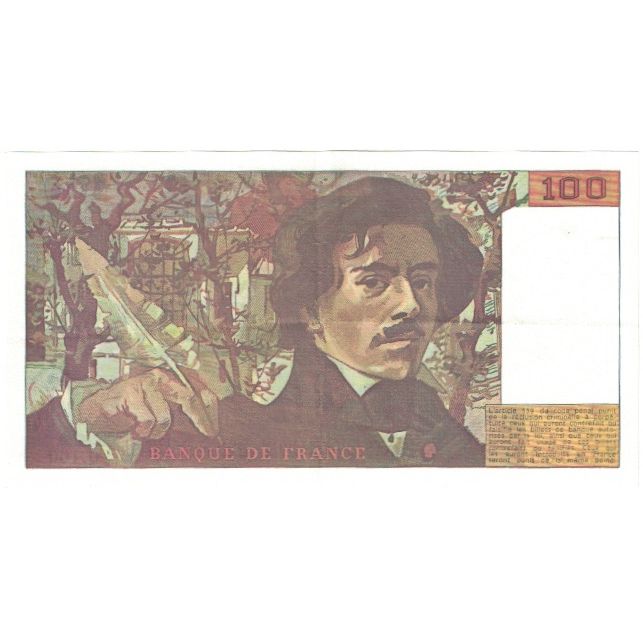Francia, 100 Francs, Delacroix, 1990, 828565 Q.160, FDS, Fayette:69 bis 2.b