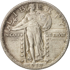 Stati Uniti, Standing Liberty Quarter, 1918, U.S. Mint, Philadelphia, KM 145