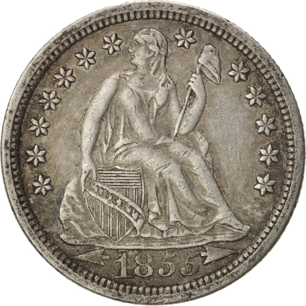 United States, Seated Liberty Dime, 1855, U.S. Mint, Philadelphia, KM 77