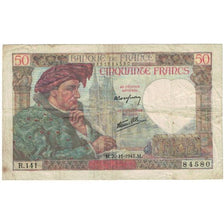 Frankreich, 50 Francs, Jacques Coeur, 1941, R.141 84580, S, Fayette:19.16, KM:93