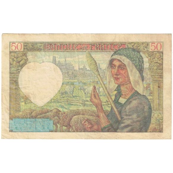 Francia, 50 Francs, Jacques Coeur, 1941, H.73 92424, MB, Fayette:19.09, KM:93
