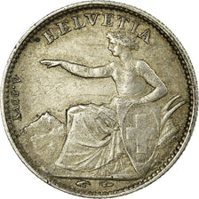 Suiza, 1/2 Franc, Helvetia seated, 1851, Paris, Plata, MBC, KM:8