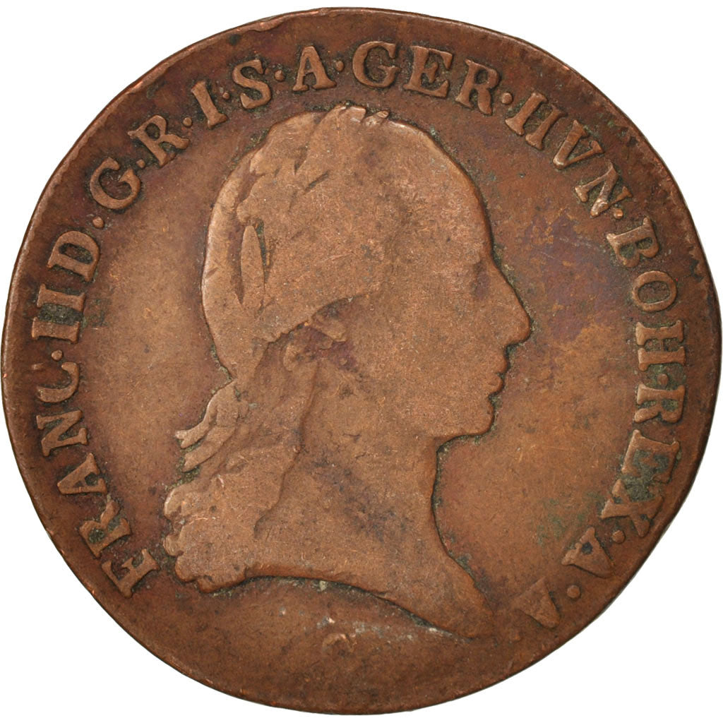 Austria, Franz II (I), 3 Kreuzer, 1800, VF(20-25), Copper, KM:2115.3