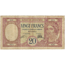 Banknote, New Caledonia, 20 Francs, Undated (1929), KM:37b, VF(20-25)