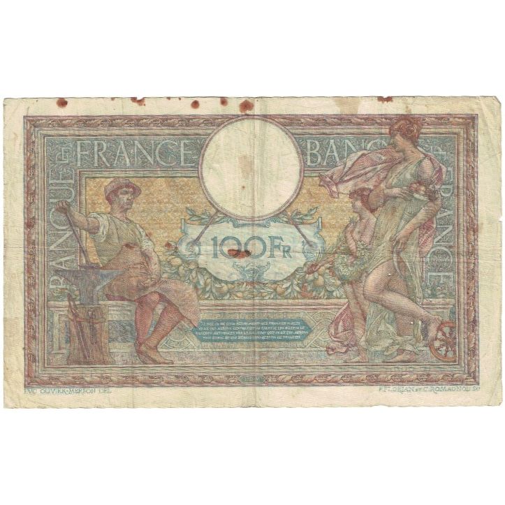 Francia, 100 Francs, Luc Olivier Merson, 1915, W.2870, MB, Fayette:23.07, KM:71a