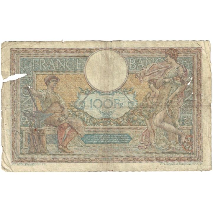 Francia, 100 Francs, Luc Olivier Merson, 1915, X.2669, MC, Fayette:23.07, KM:71a