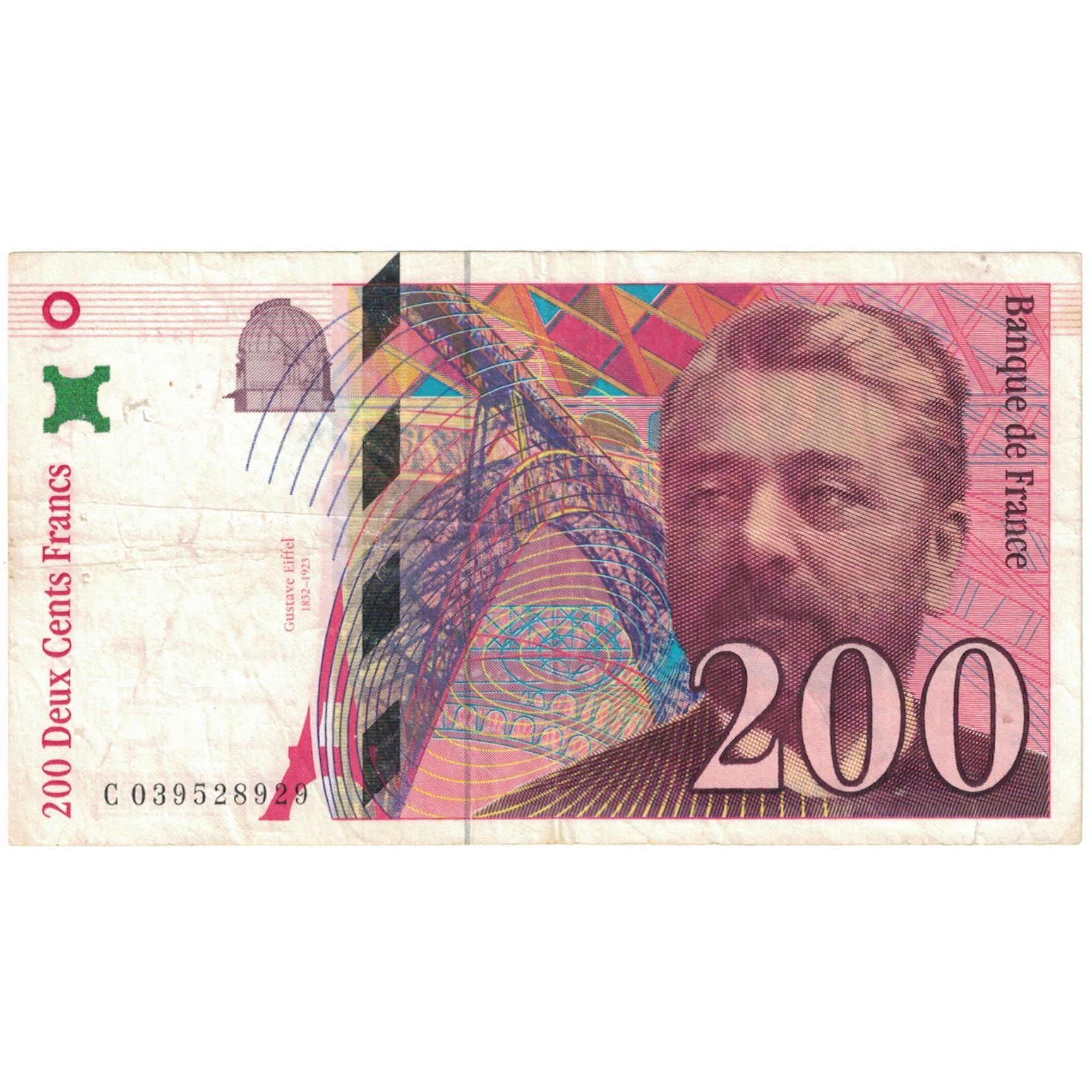 França, 200 Francs, Eiffel, 1996, C039528929, VF(20-25), Fayette:75.3a)