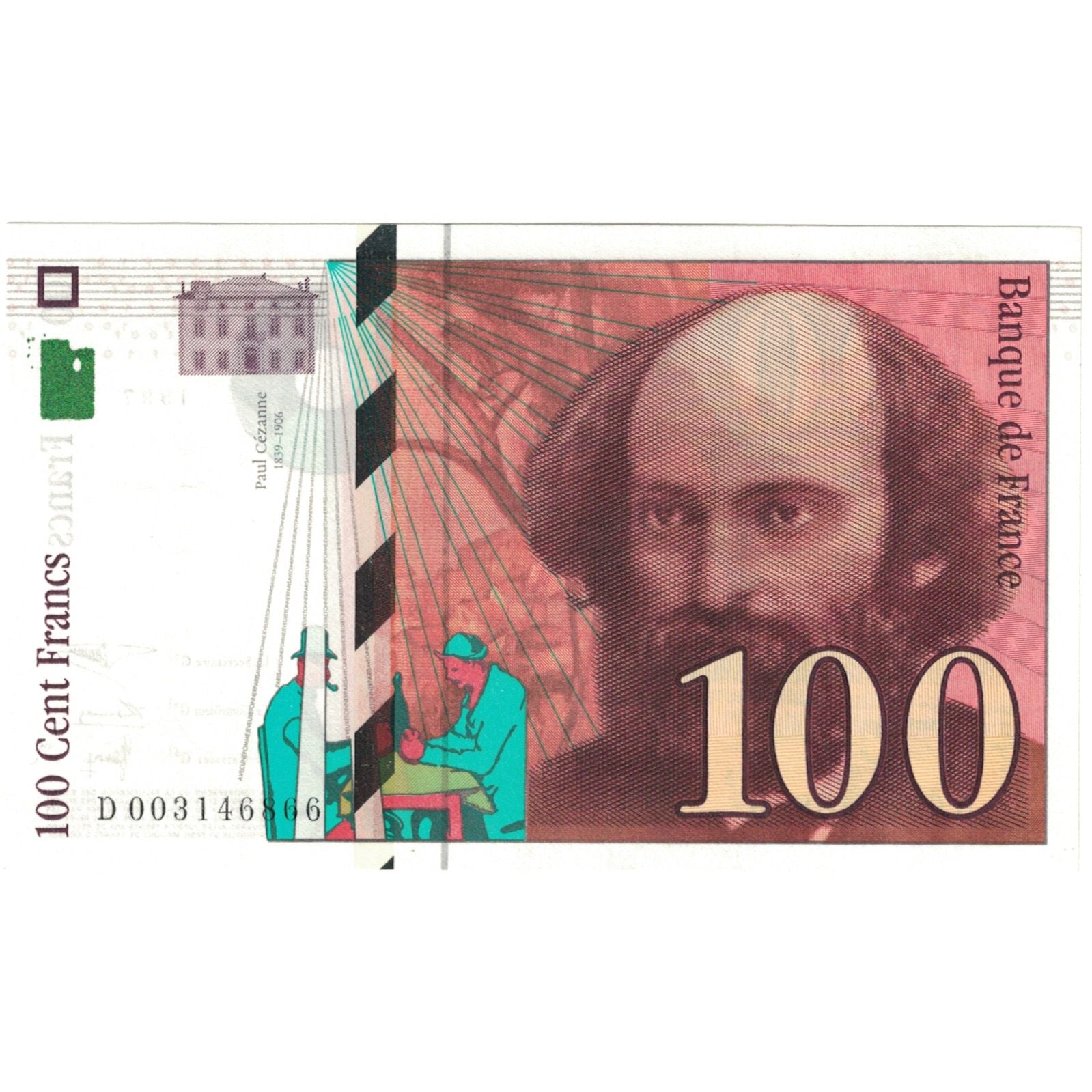 France, 100 Francs, 1997, Cézanne, UNC(65-70), Fayette:74.01, KM:158a
