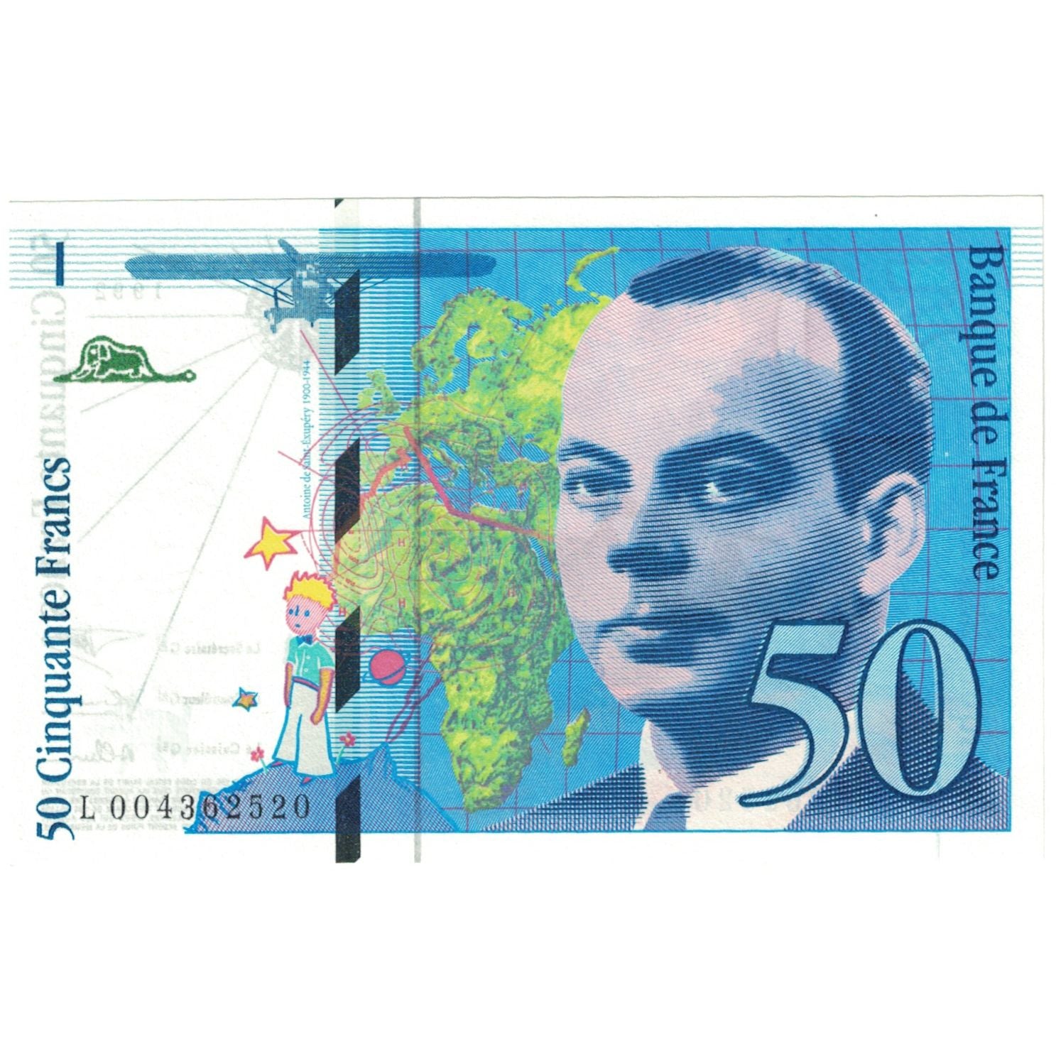 França, 50 Francs, St Exupéry, 1994, L004362520, UNC(65-70), Fayette:73.1c