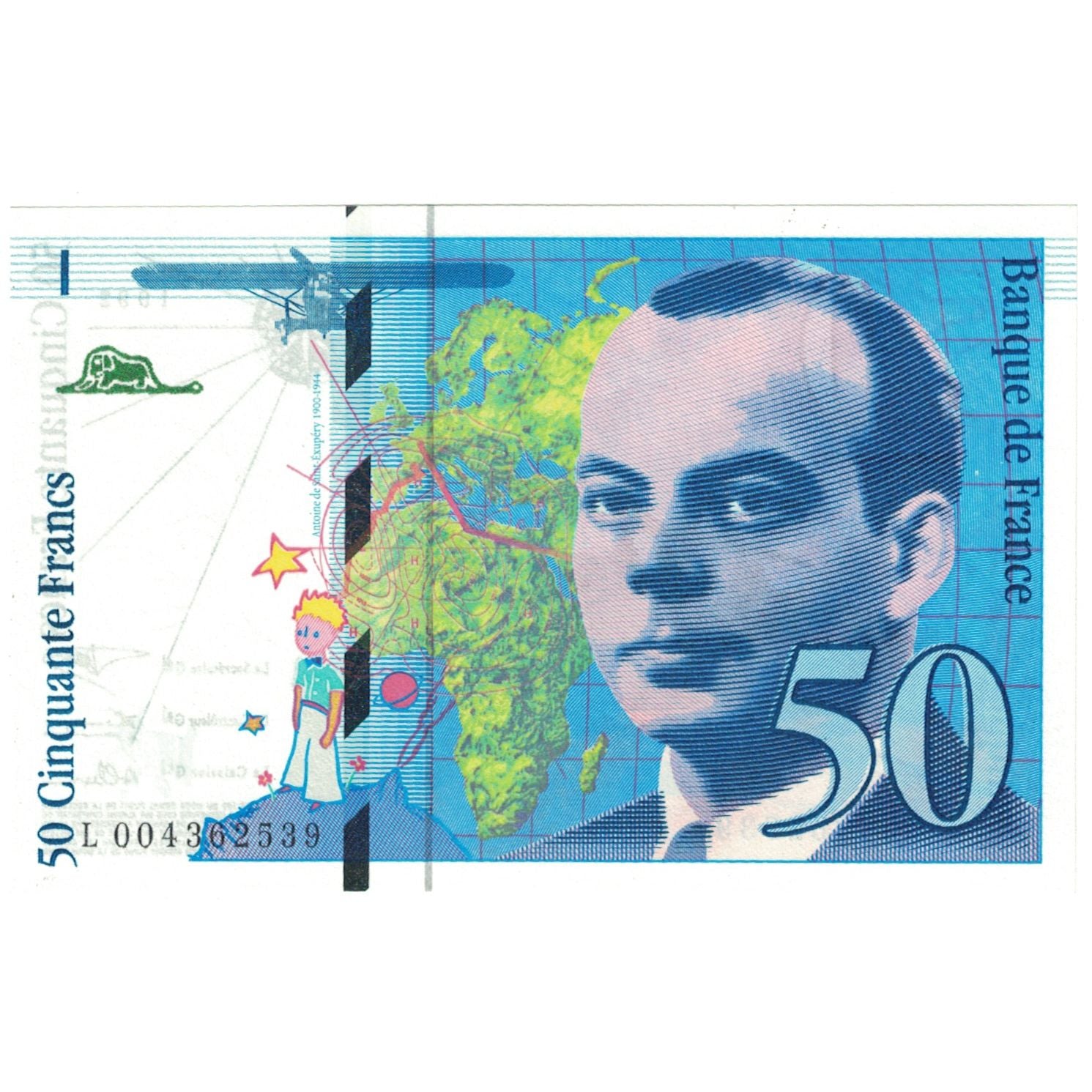 France, 50 Francs, St Exupéry, 1994, L004362539, UNC(65-70), Fayette:73.1c