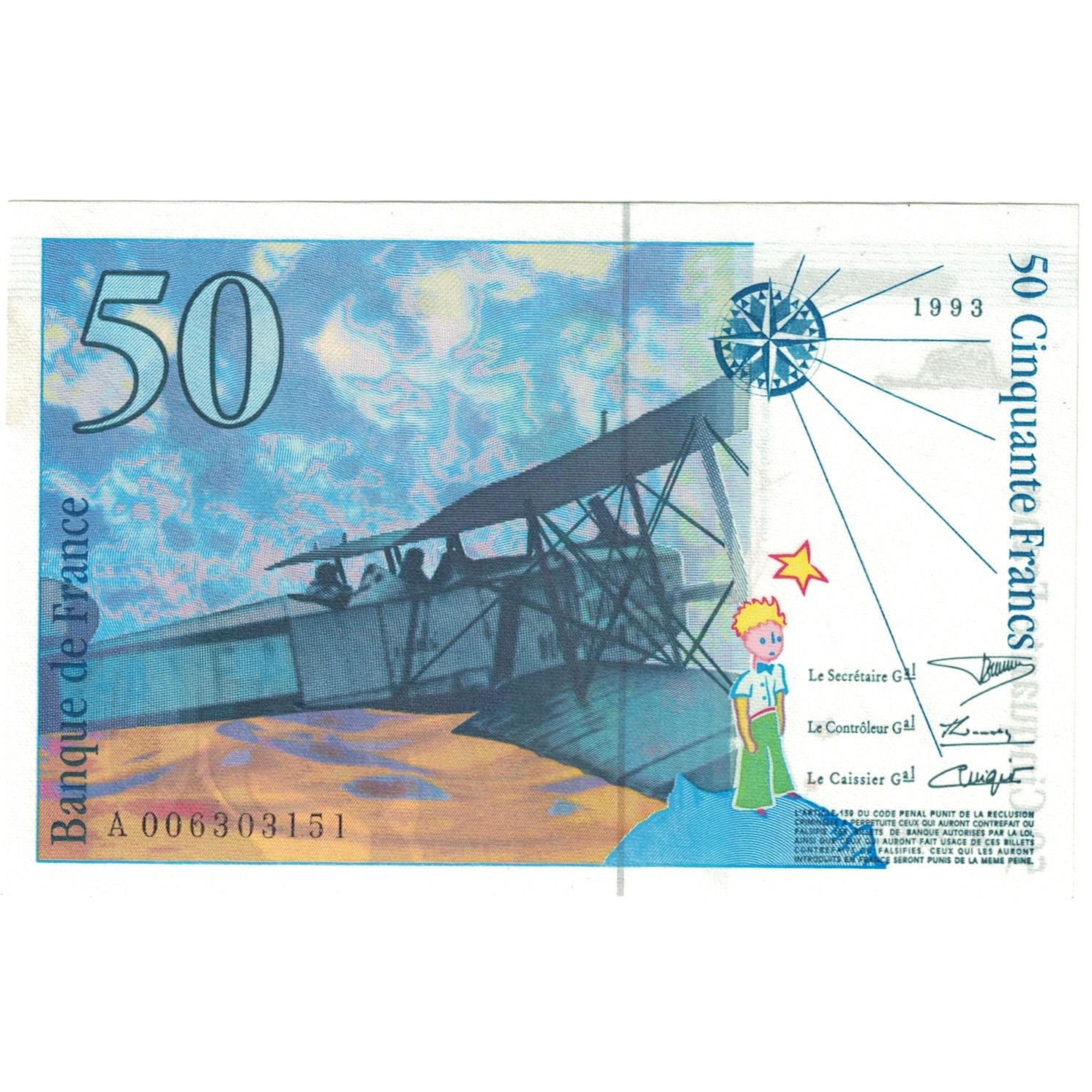 Frankreich, 50 Francs, St Exupéry, 1992, A006303151, UNZ, Fayette:72.1b
