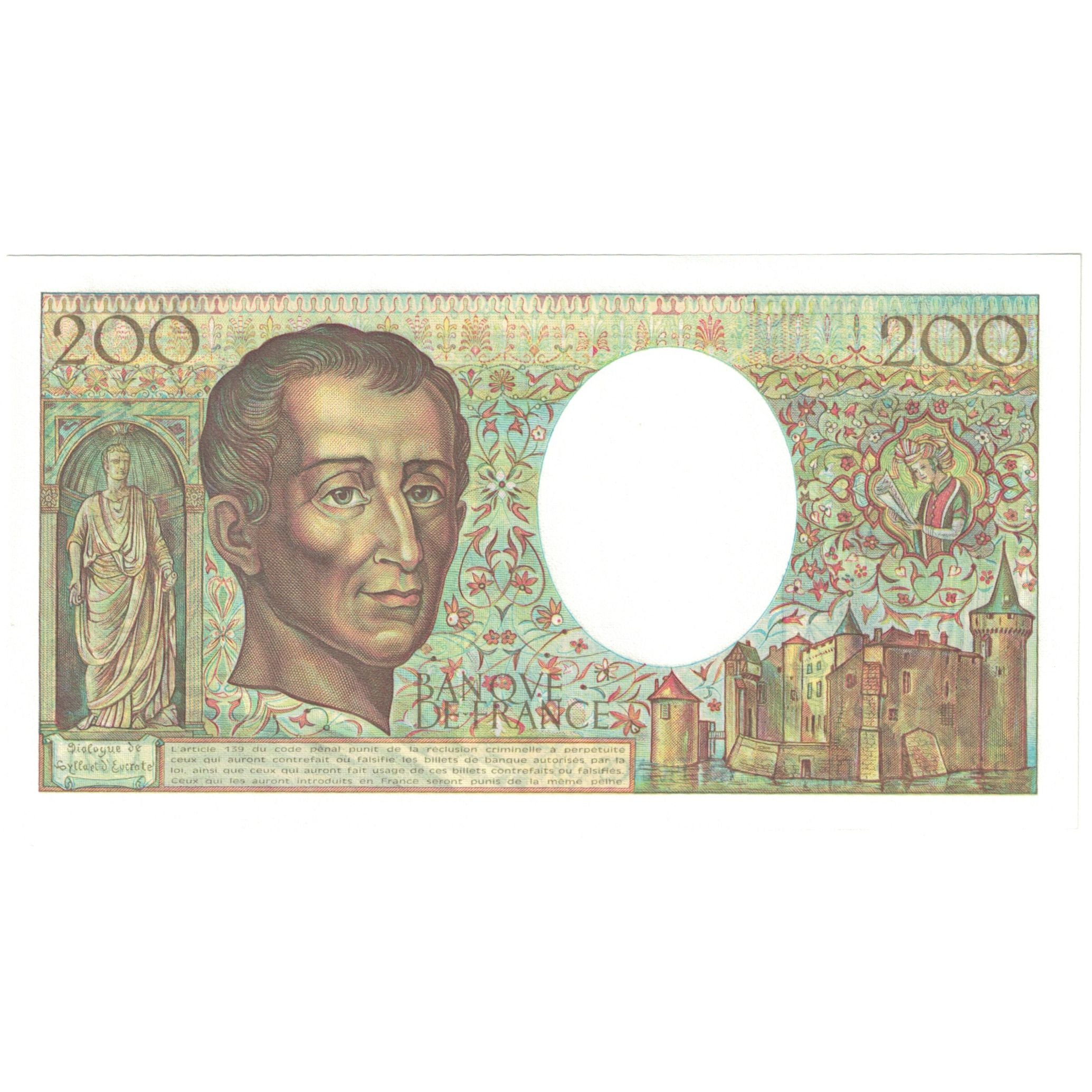 Francia, 200 Francs, Montesquieu, 1989, A.071, UNC, Fayette:70.09, KM:155c