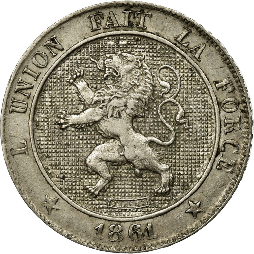 Coin, Belgium, Leopold I, 5 Centimes, 1861, AU(55-58), Copper-nickel, KM:21