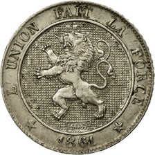 Coin, Belgium, Leopold I, 5 Centimes, 1861, AU(55-58), Copper-nickel, KM:21