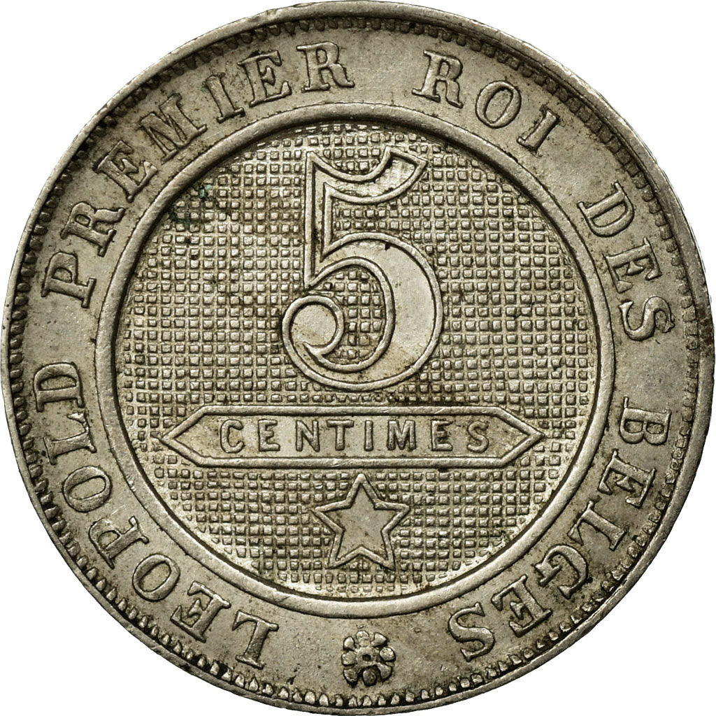 Coin, Belgium, Leopold I, 5 Centimes, 1861, AU(55-58), Copper-nickel, KM:21