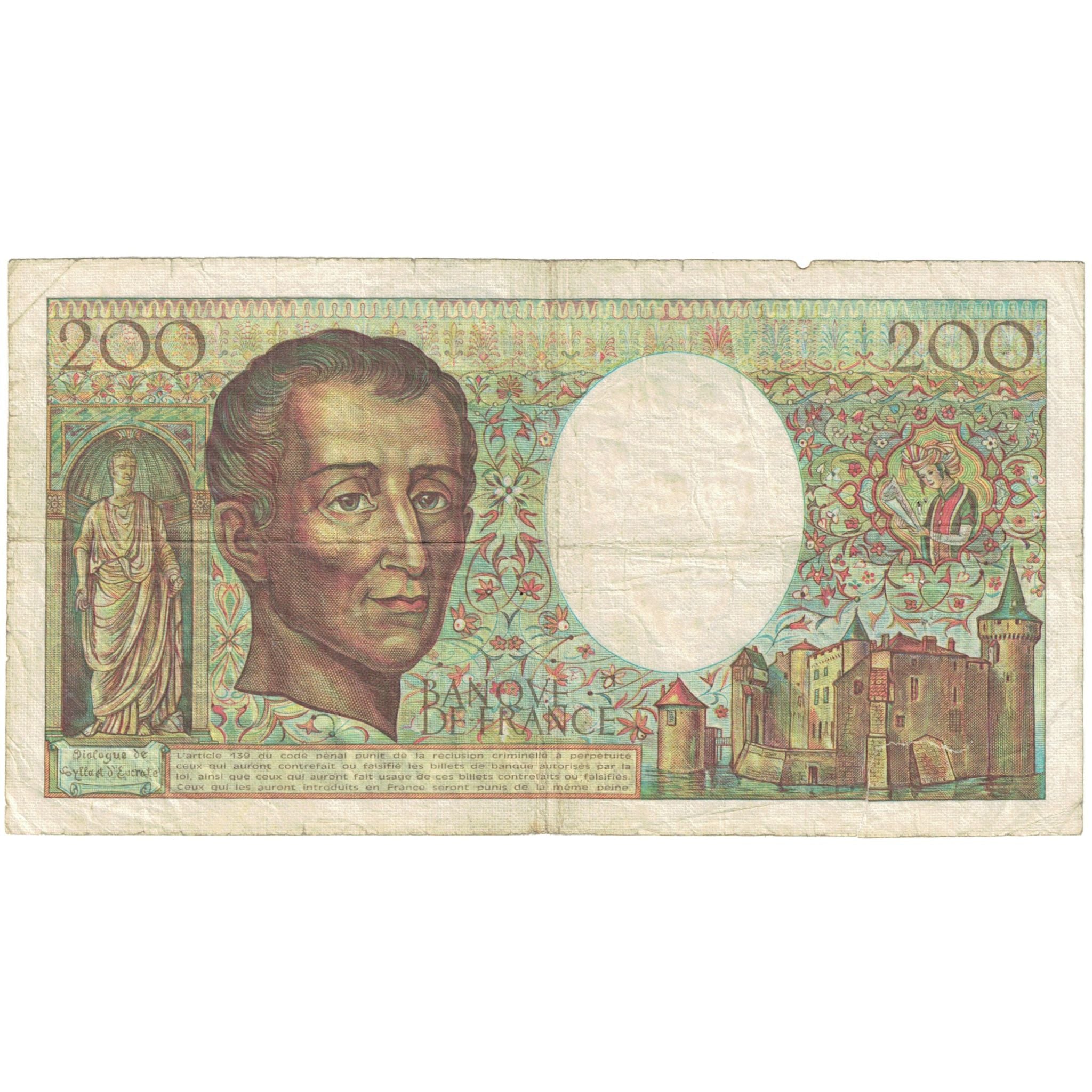 Frankrijk, 200 Francs, Montesquieu, 1981, N.002, TB, Fayette:70.01, KM:155a
