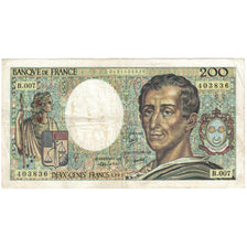 França, 200 Francs, Montesquieu, 1981, B.007, VF(20-25), Fayette:70.01, KM:155a
