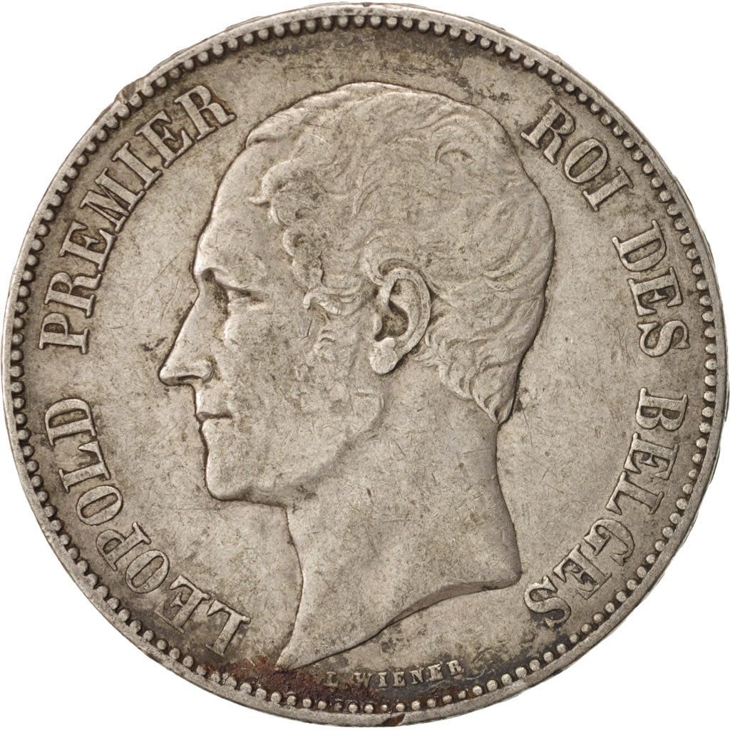 Belgium, Leopold I, 5 Francs, 5 Frank, 1851, EF(40-45), Silver, KM:17