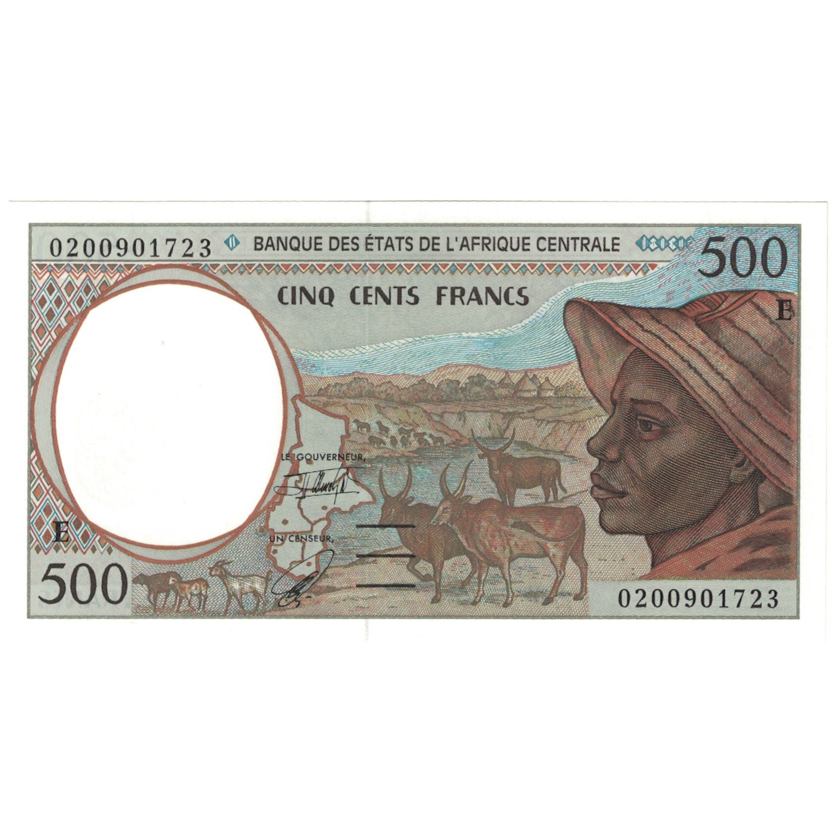 Billet, États de l'Afrique centrale, 500 Francs, 1998, KM:601Pe, NEUF